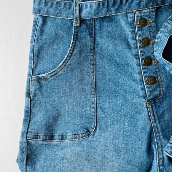 Chelsea & Violet Women's Wide Leg Crop Jeans Size 31 High Rise Button Fly - Picture 4 of 14